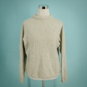 ADay Size Small S Wing It Mock Neck Long Sleeve Cashmere Wool Pullover Sweater